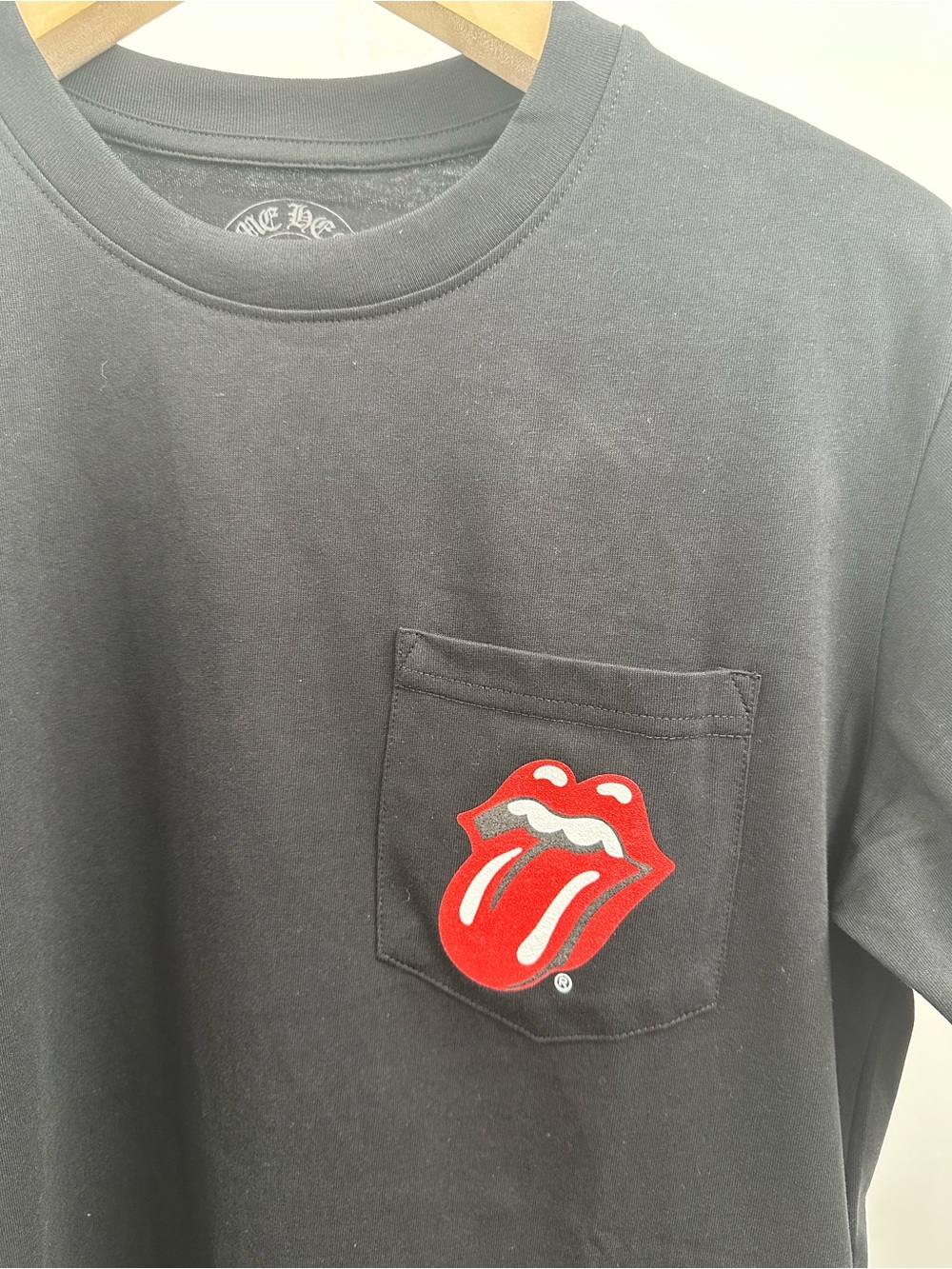 Chrome Hearts Black Short-Sleeve Pocket Tee with Red Tongue Patch - Picture 2 of 5